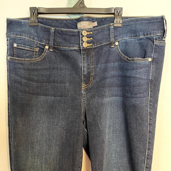 Torrid Size 20R Dark Wash 3 Button High Rise Jeggings Skinny Jeans Super soft - Picture 2 of 9